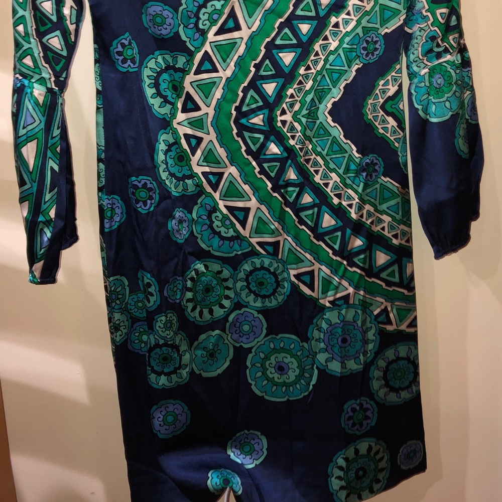 Julie Brown, Long sleeve, Short, Green/Blue